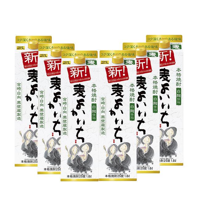 送料無料 宝酒造　よかいち麦　麦焼酎　25度　1800mlパック　1ケース(6本)（※東北は別途送料必要）｜ryousyunosimaya