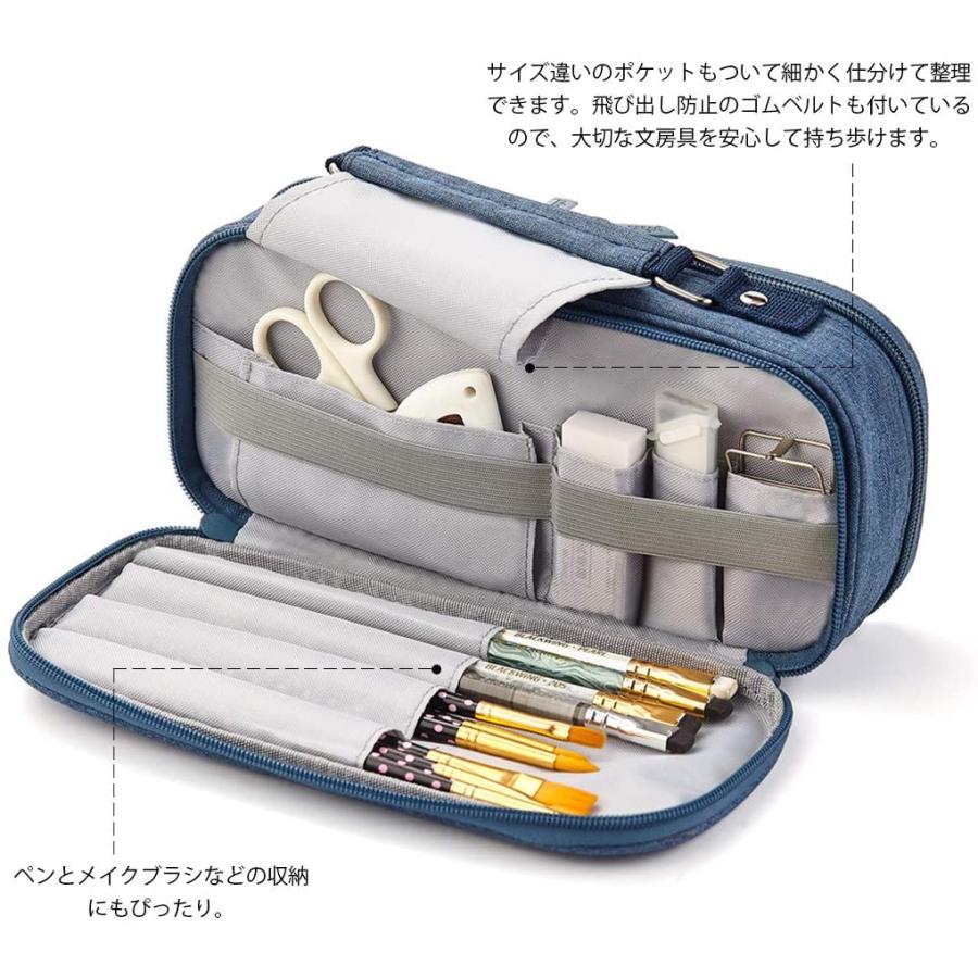 Angoobaby 大容量 ペンケース 筆箱 男の子 女の子 中学生 高校生 大学生 社会人用 ネイビー Rysストア 通販 Yahoo ショッピング