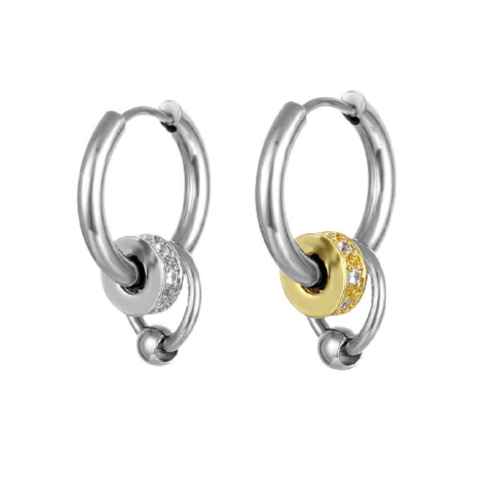 リングピアス 1ピース 片耳ピアス 韓国ファッション チタン製 チタンリング シンプルピアス メンズ レディース クール シンプル リング ピアス クール 爆買 |  | 01