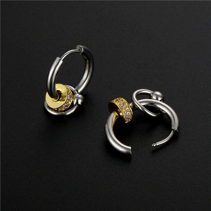 リングピアス 1ピース 片耳ピアス 韓国ファッション チタン製 チタンリング シンプルピアス メンズ レディース クール シンプル リング ピアス クール |  | 07