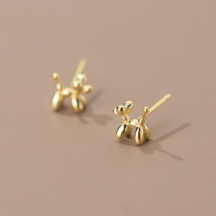 バルーンドッグモチーフピアス シルバー925 ピアス 犬 ドッグ バルーン