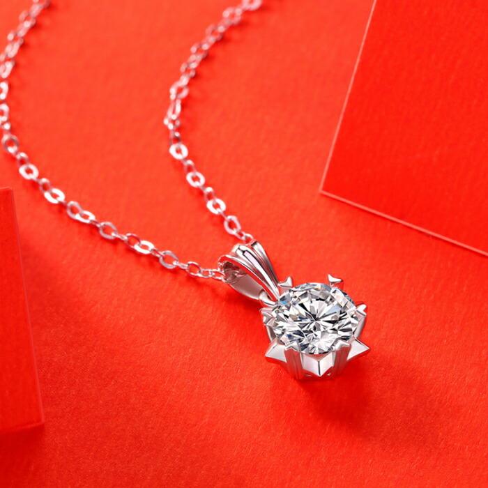 【ギフト対応】 ネックレス レディース Silver925 モアッサナイト シルバーネックレス シルバー RYS 送料無料 ギフト 誕生日 プレゼント バレンタイン 彼女 妻_1