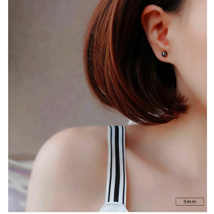 ピアス　シンプル　ゴールド　ブラック Amazon | [K.jewel] K10PG ブラック オニキス ピアス 4mm 10金