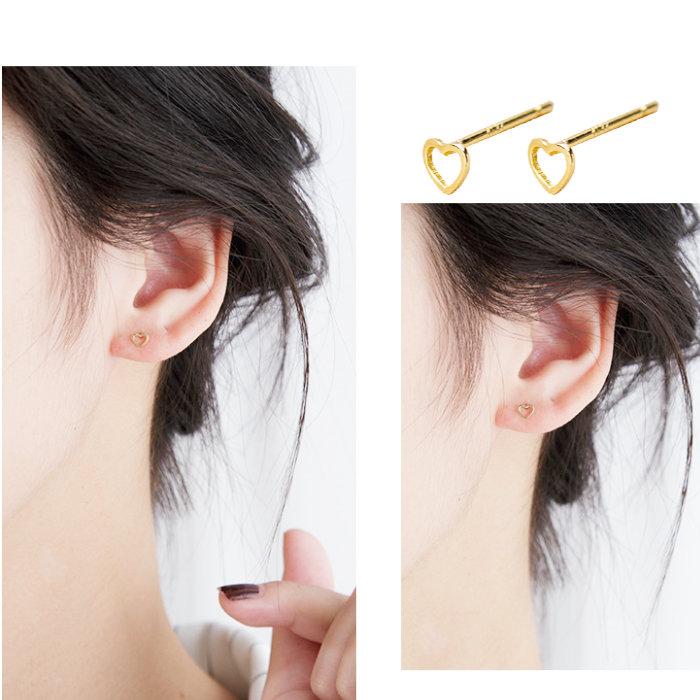 ピアス 金属アレルギー対応 ハート ゴールド K14コーティング 14