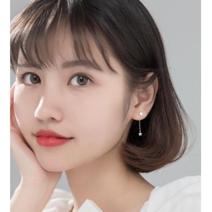ピアス スター Silver925 揺れる シンプル お星さま 左右非対称 