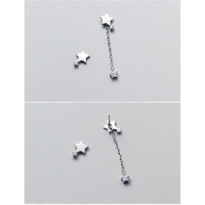 ピアス スター Silver925 揺れる シンプル お星さま 左右非対称 