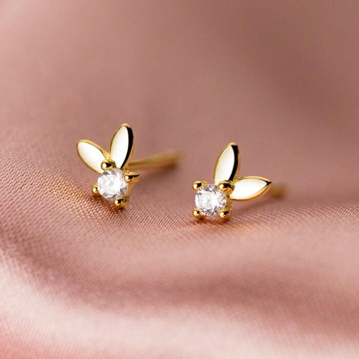 ピアス うさぎ ウサギ 小さい 兎 シンプル 軟骨 金属アレルギー