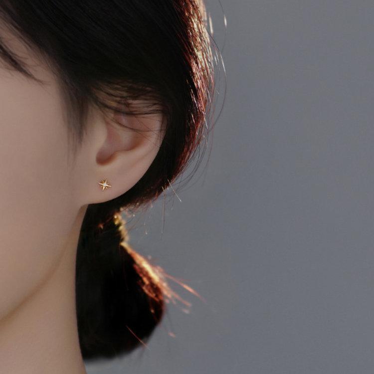 八芒星ピアス 八角星 スター 星 シルバー999 20G シルバー ゴールド