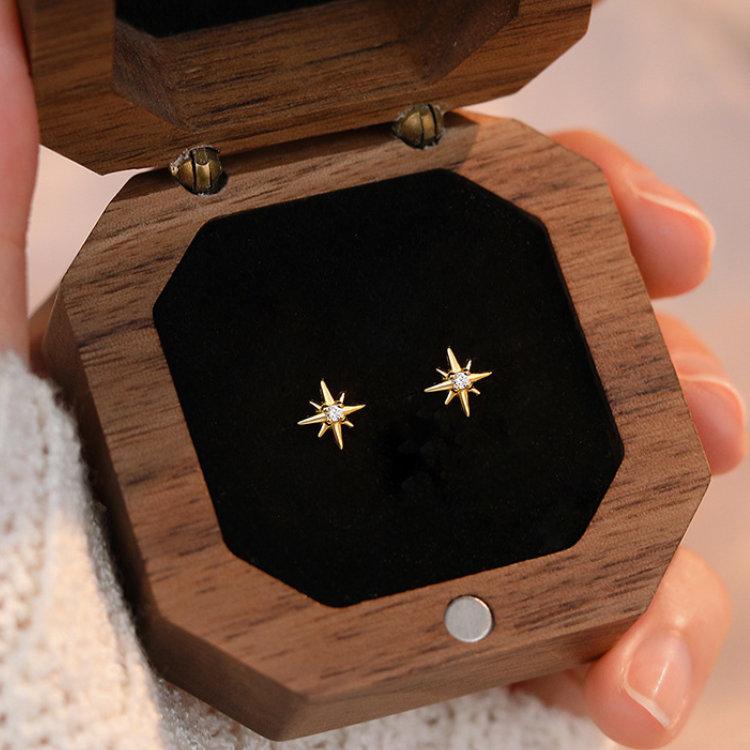 八芒星ピアス 八角星 スター 星 シルバー999 20G シルバー ゴールド