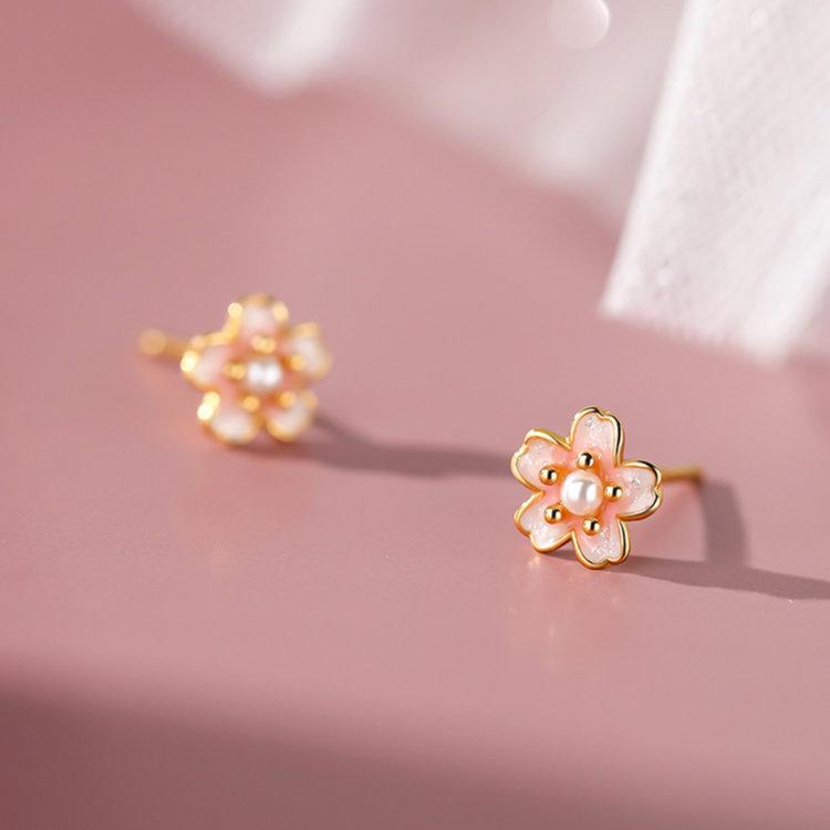 桜ピアス 桜モチーフピアス ピンク シルバー999 桜 さくら サクラ