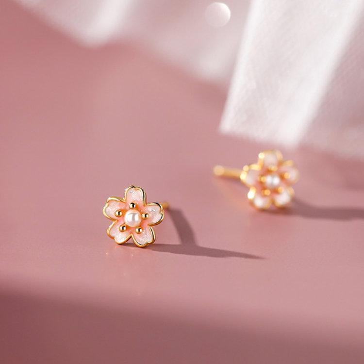 桜ピアス 桜モチーフピアス ピンク シルバー999 桜 さくら サクラ