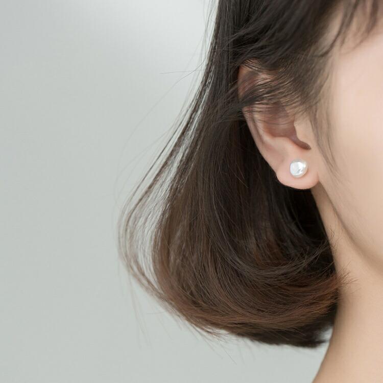 いびつなパールが可愛いバロックパールピアス シルバー925ポスト