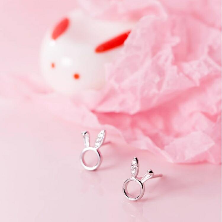 耳折れうさぎモチーフのピアス シルバー925 ピアス うさぎ 兎 ラビット