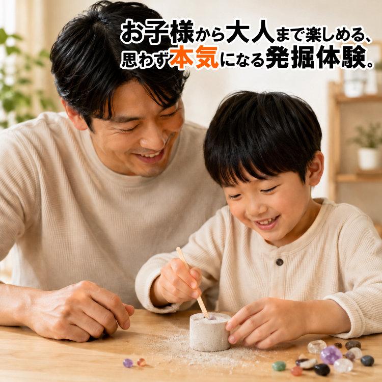 天然石専門店の宝石原石採掘キット 6個組 大人向け 子供向け 天然石
