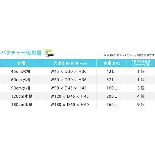 正規代理店 使用 約１６０ 90cm規格水槽 水質浄化活性石バクチャー 淡水用 ３個セット バクチャー 水質管理