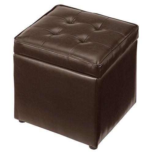 スツール 収納 ボックス オットマン 完成品 足置き 物入れ チェア ベンチ 37 37cm フェイクレザー ブラウン Apaproduction Fr