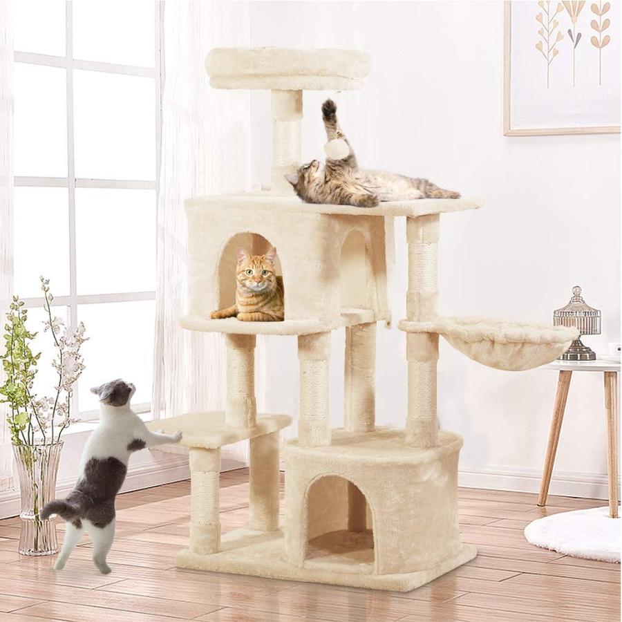 Mqupin キャットタワー 猫タワー 据え置き型 ２つハウス ネコタワ 多頭飼い 麻紐 爪とぎ 全年齢向き 運動用 ストレス解消 かわいい Www Arilab Com Tr Index Php