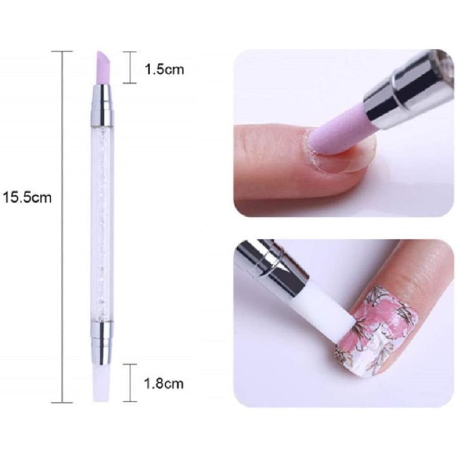 甘皮プッシャー シリコンブラシ 筆 2WAY 仕様 甘皮処理 ネイルアートツール ジェルネイル用品 QT008