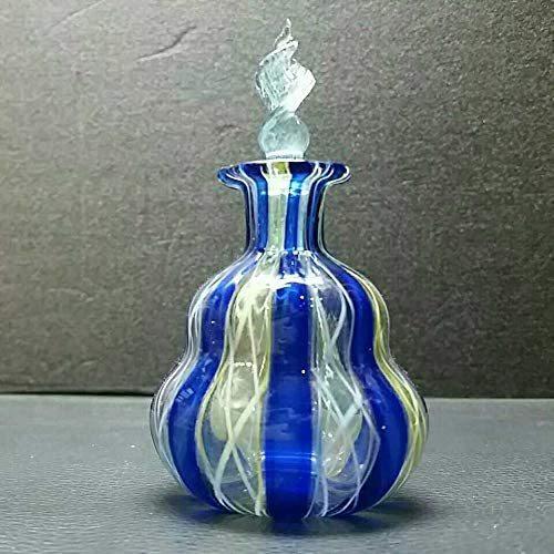 内祝い Muranoムラノ 瓢箪型 ブルー 蓋付 パフュームボトル 香水瓶 オブジェムラーノ 島 ベネチアン ガラス グラス 一輪挿し 花瓶 アンテ 最高の Www Maxipiso Com Ar