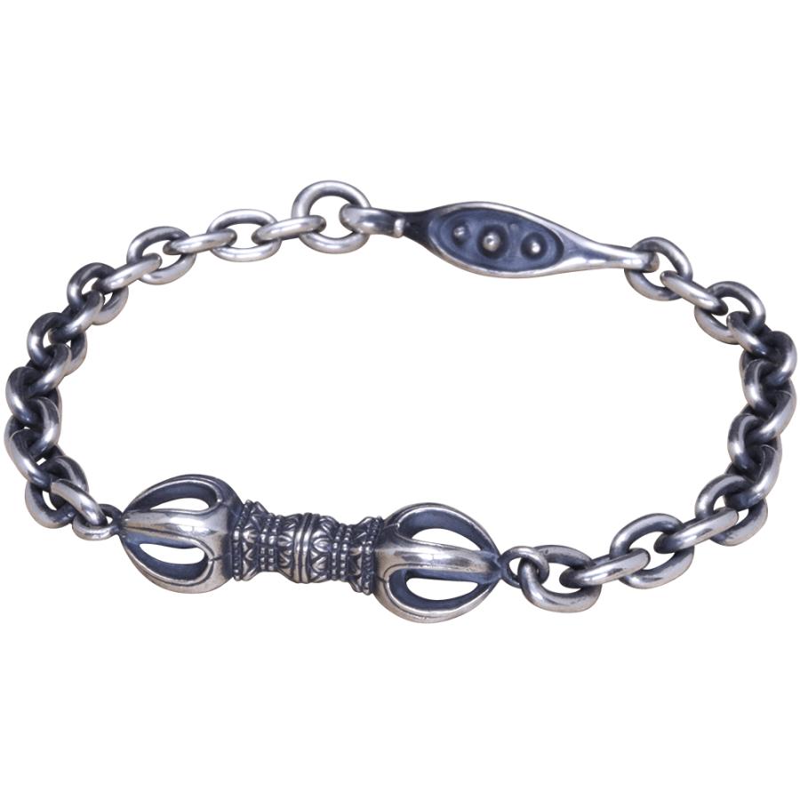 沸騰ブラドン シルバーブレスレット 五鈷杵 龍頭 シルバー メンズ ブレスレット シルバーアクセサリー ブランド 和風 和柄 メンズアクセサリー