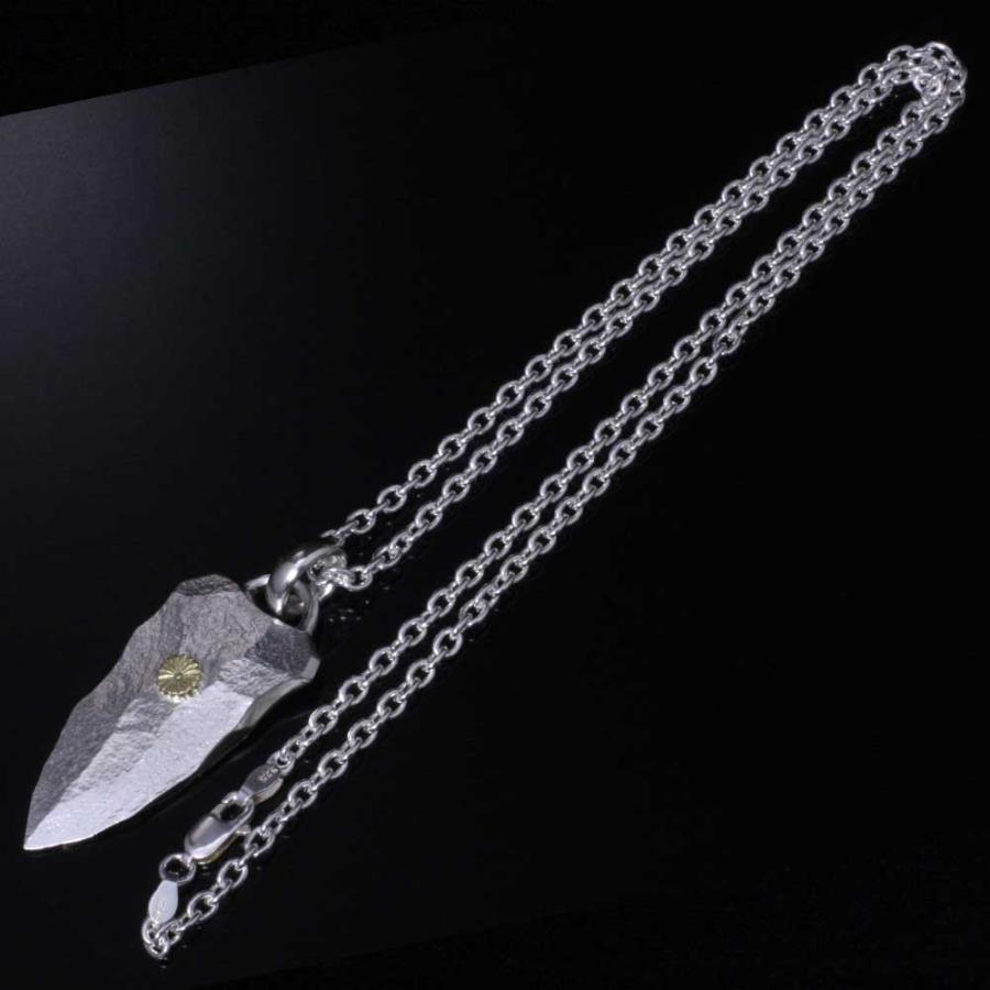 ペンダント ネックレス メンズ シルバー K18 龍頭 岩石 矢尻 菊紋