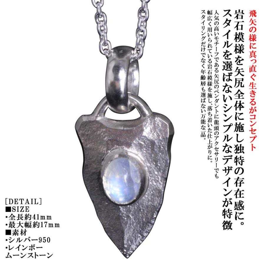 ペンダント ネックレス メンズ シルバー 龍頭 岩石 矢尻 ペンダント