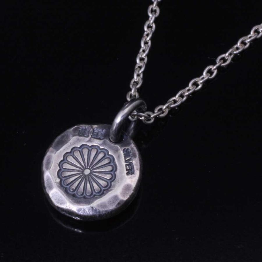 ペンダント ネックレス メンズ シルバー 龍頭 菊紋 メタル