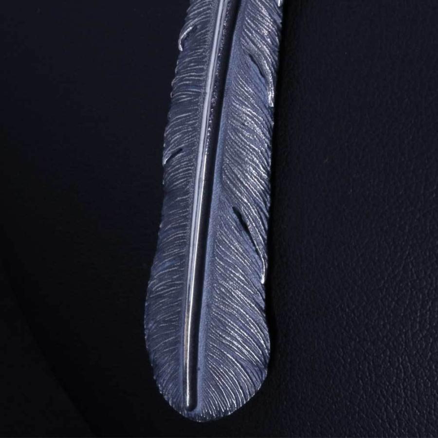 ペンダント メンズ 龍頭 八咫烏 フェザー ペンダントトップ K18：ヤタガラス 燻し仕上げ シルバー シンプル ブランド 和柄 和風