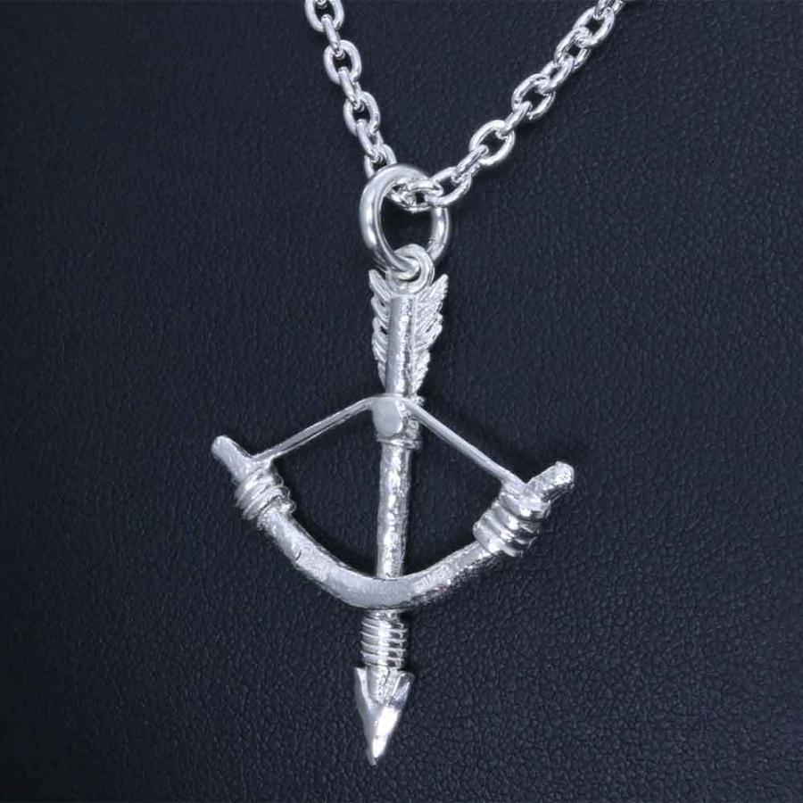 ペンダント メンズ 生 弓矢 ペンダントトップ SIZE:M 白仕上げ