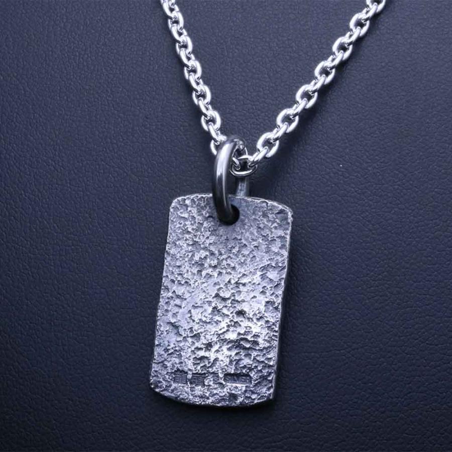 ドックタグ ペンダント ネックレス メンズ シルバー 龍頭 桜吹雪