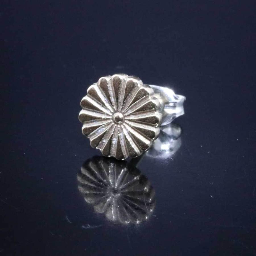 ピアス メンズ 片耳用 K10 龍頭 菊紋 ゴールドピアス 1ヶ シングル 金