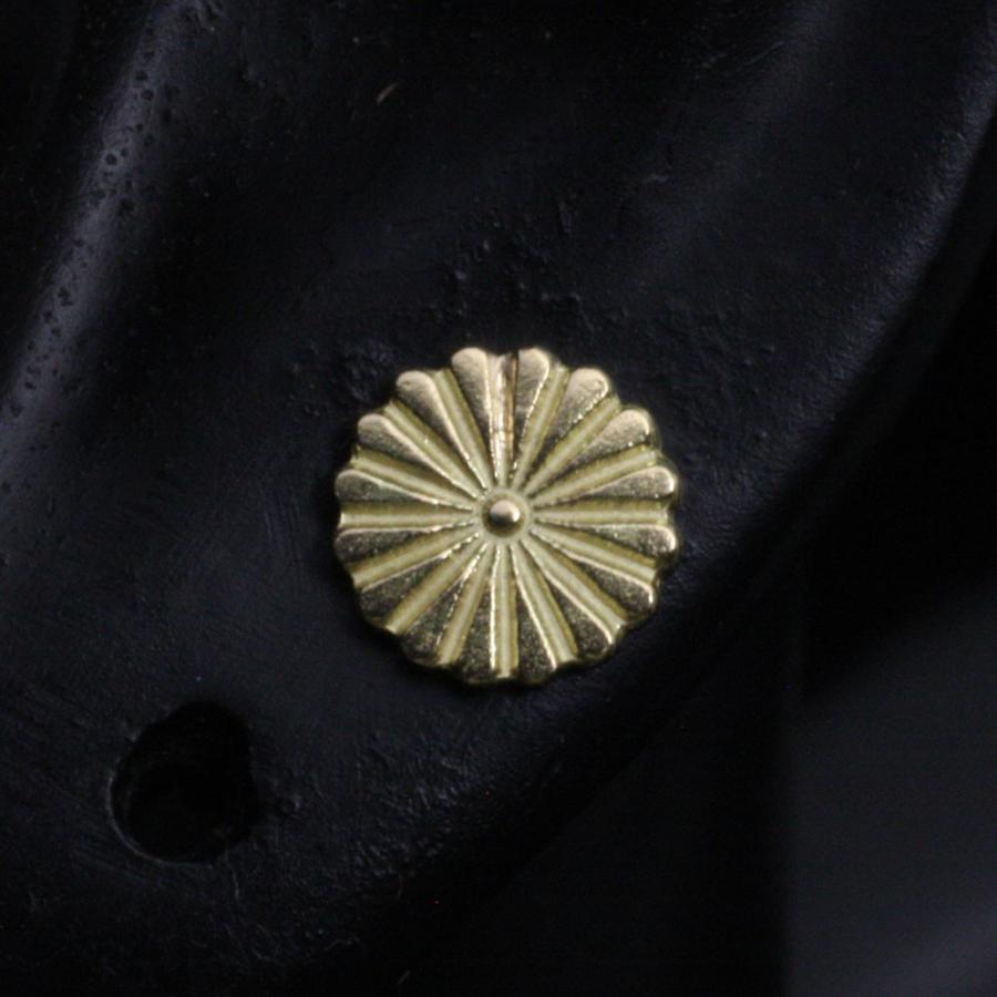 菊紋かめ ピアス メンズ 片耳用 K18 龍頭 菊紋 ゴールドピアス 1ヶ シングル 金