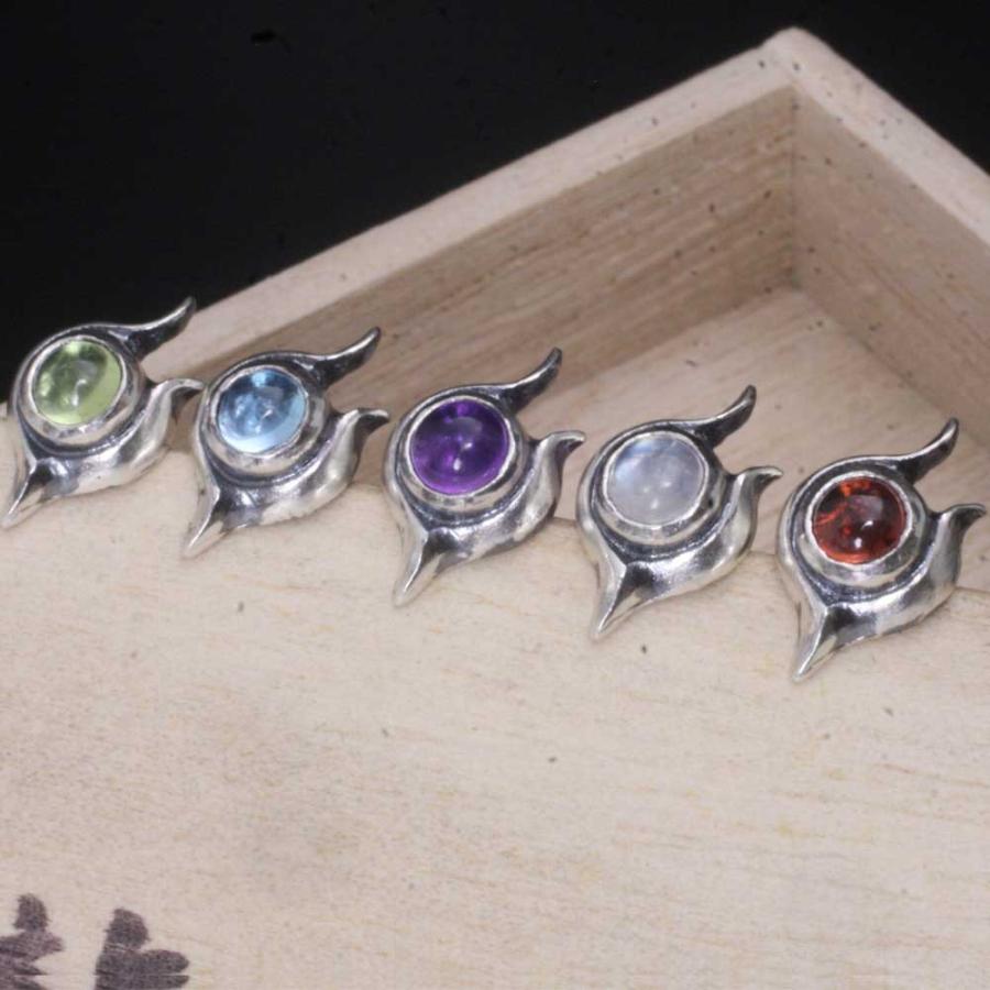 ピアス メンズ 片耳 シルバー 龍頭 火焔 シングル 1ヶ ピン ブランド