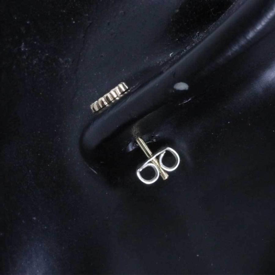 ピアス メンズ 片耳用 K10 龍頭 菊紋 ゴールドピアス 5mm幅 1ヶ シングル 金 ピン ブランド アレルギーフリーの画像