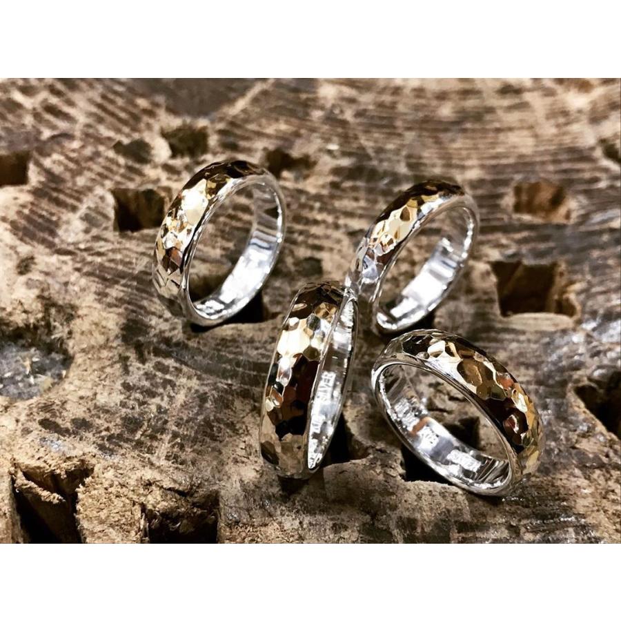 指輪 メンズ シンプル 龍頭 甲丸 丸 鎚目 シルバーリング 幅5mm