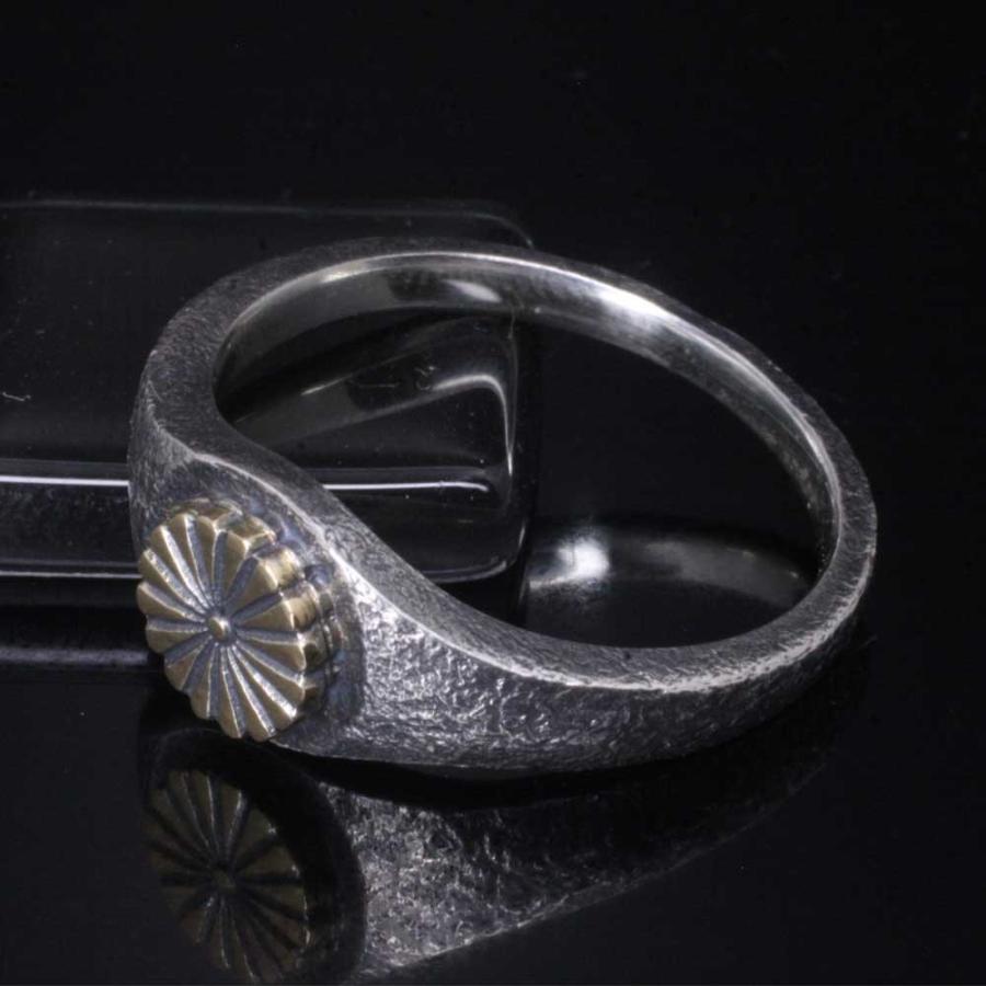 指輪 メンズ 龍頭 菊紋 印台 シルバーリング 6号〜25号 : 龍頭