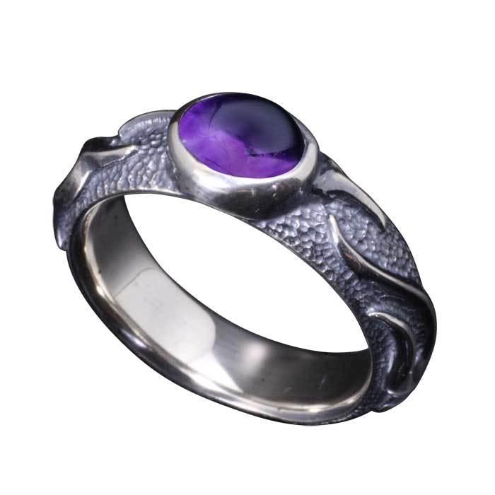 指輪 メンズ シンプル 龍頭 火焔 甲丸 シルバーリング 燻し仕上げ