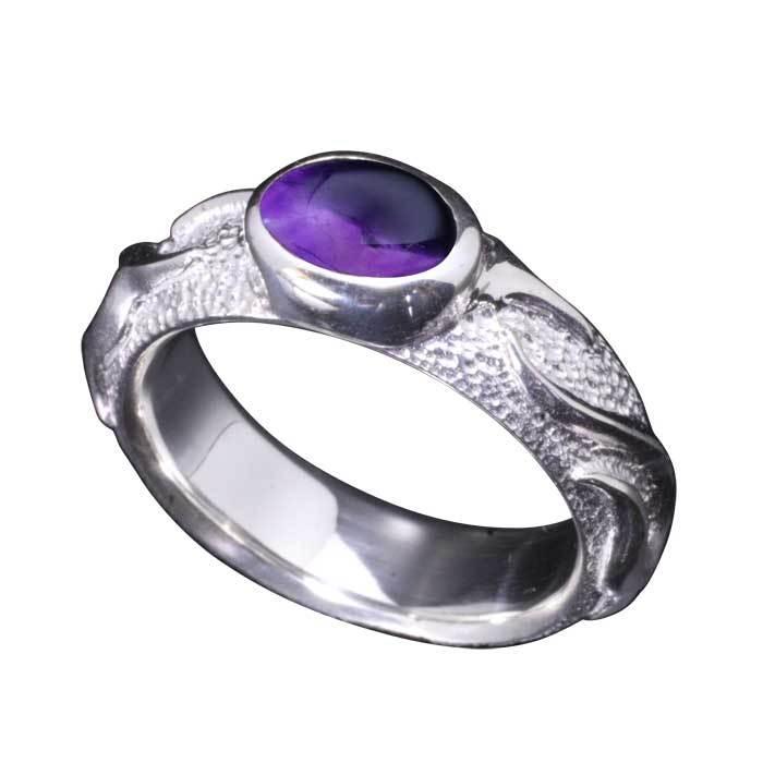 シルバーリング 白い石付き ポーチ付き シルバーリング 白い石付き ポーチ付き