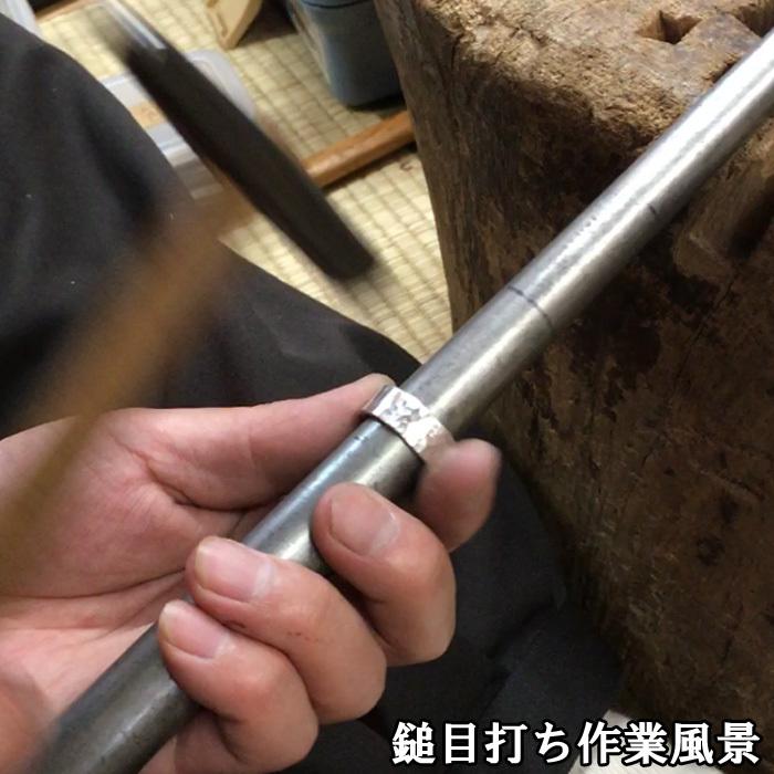 指輪 メンズ シンプル 龍頭 K18 ドット 丸 鎚目 シルバーリング 幅8mm 18金 ゴールド シルバー リング 槌目 12号〜27号｜ryu-zu｜27