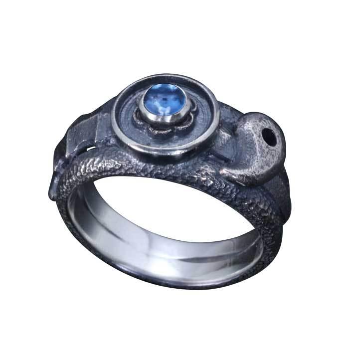 【特級呪物】蒼輝財運のリング ～天空の守護神『ヴァルナ』様が宿る指環～ 指輪 メンズ 龍頭 三種の神器 リング 燻し仕上げ シルバー ブランド