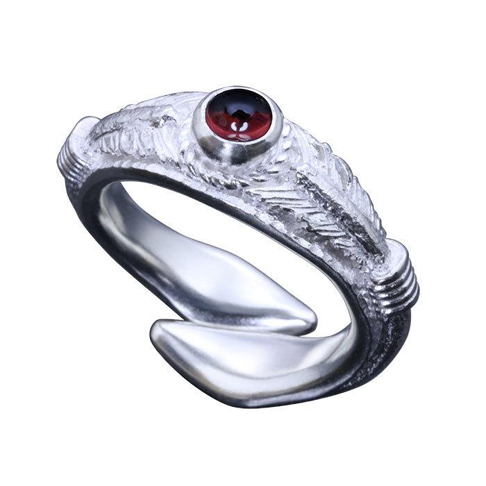 指輪 メンズ 龍頭 生 弓矢 リング 白仕上げ 矢 シルバー ブランド 和柄