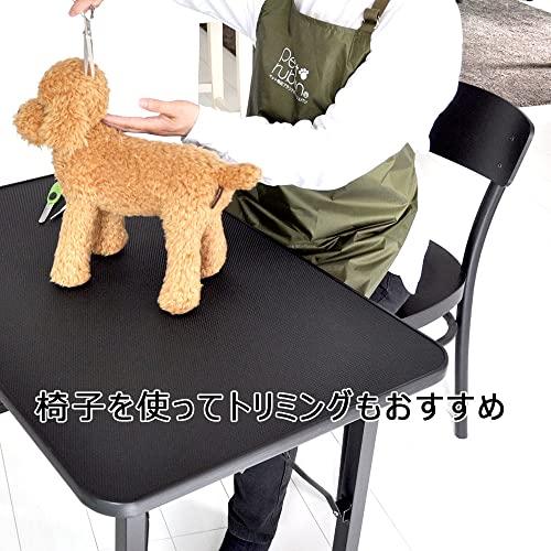 最新 アーム無し プチリュバンの6段階調節式トリミングテーブル アーム無し アジャスター付 Mサイズ PVC 台面ブラック 足ブラック 折畳機能/高さ52?84cm 【V2368658372】(13991円)