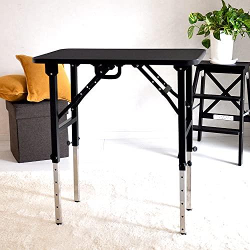 最新 アーム無し プチリュバンの6段階調節式トリミングテーブル アーム無し アジャスター付 Mサイズ PVC 台面ブラック 足ブラック 折畳機能/高さ52?84cm 【V2368658372】(13991円)