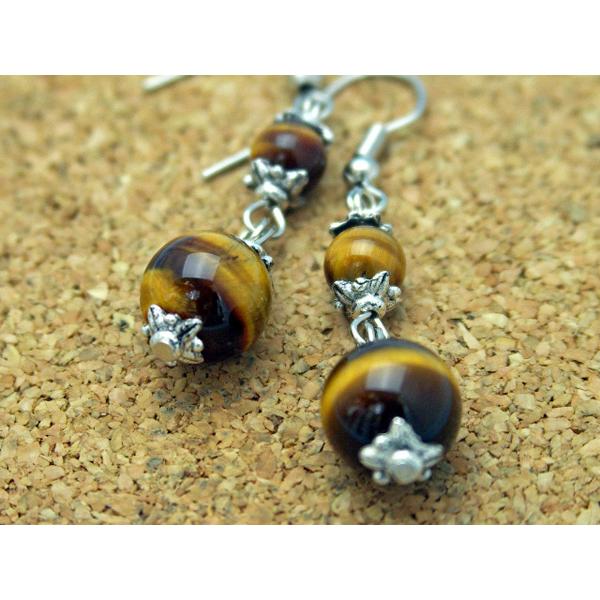 虎目石 タイガーアイ ピアス パワーストーン 天然石アクセサリー | 