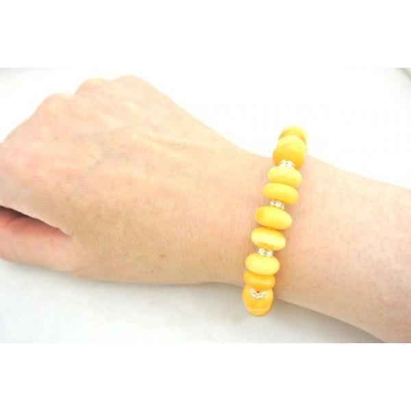 ミルキーアンバー 琥珀 コハク ブレスレット 腕輪 アクセサリー ルチル