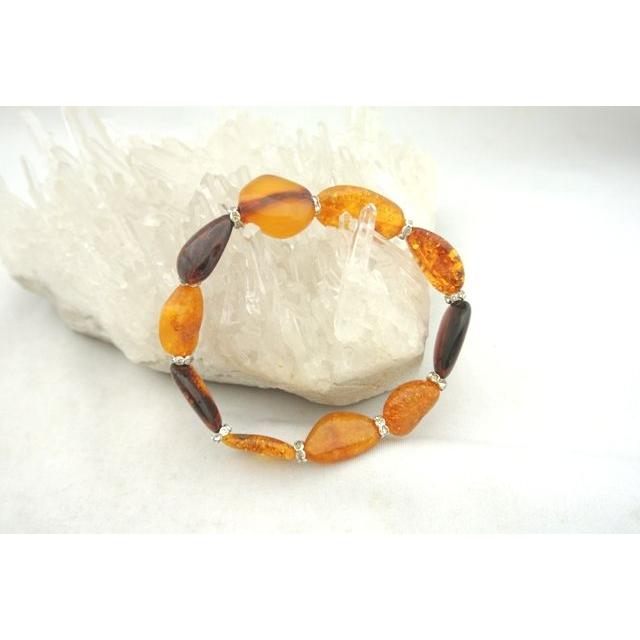 琥珀 コハク アンバー ブレスレット 腕輪 アクセサリー バングル型