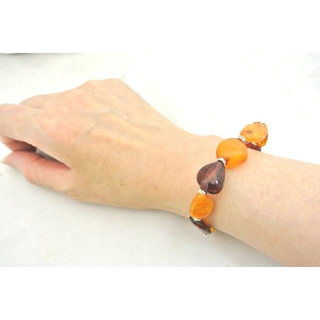 琥珀 コハク アンバー ブレスレット 腕輪 アクセサリー マルチ