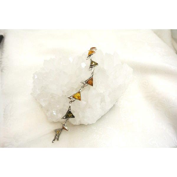 シルバー925 琥珀 ブレスレット ペアブレスレット シルバー＆琥珀デザイン シルバー|ペア