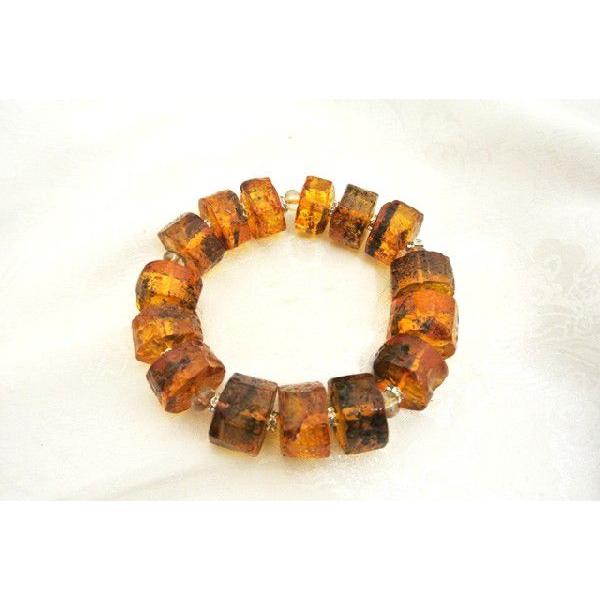 琥珀 コハク アンバー ブレスレット ルチルクォーツ 天然石アクセサリー 9mm〜19mm 魔除け 金運 |  | 01