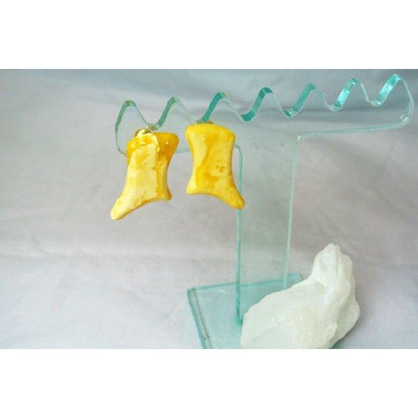 ミルキーアンバー 琥珀 コハク イヤリング 耳飾り アクセサリー 30mm |  | 01